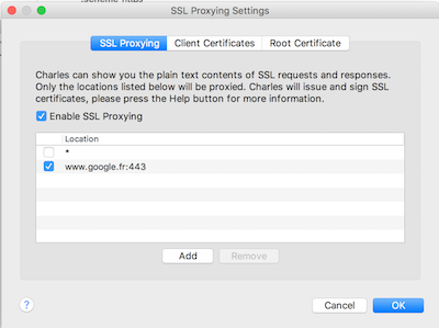 Charles Proxy ssl proxy